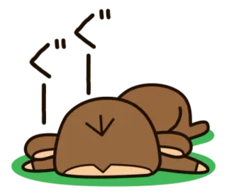 🐵 2f2b2184 Kreskówka, Zwierzę, Tyłek, Słodki, Leżący telegram sticker