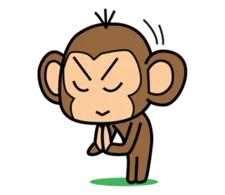 🐵 55fc040d małpa, zwierzę, kreskówka, słodki telegram sticker