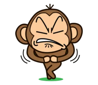 🐵 5ada12a2 małpa, zły, kreskówka, wyraz twarzy, zwierzę telegram sticker