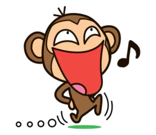 🐵 5f563446 małpa, kreskówka, zwierzę, szczęśliwy telegram sticker