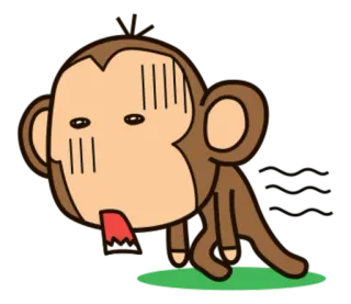 🐵 7807e28e małpa, kreskówka, zwierzę, małpa człekokształtna, zmartwiony, śmieszny telegram sticker