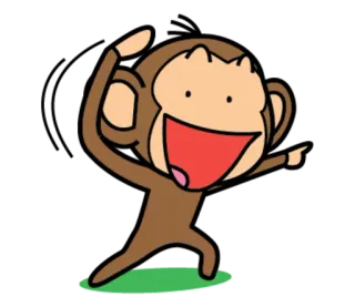 🐵 78483f64 małpa, kreskówka, zwierzę, szczęśliwy, tańczący telegram sticker