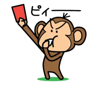 🐵 8479bc2e małpa, czerwona kartka, sędzia, sport, zły telegram sticker