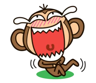 🐵 9fd0b06f małpa, kreskówka, zwierzę, śmiech, zabawny telegram sticker