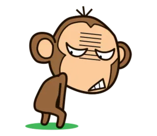 🐵 b1497d80 małpa, kreskówka, zły, słodki, naklejka, zwierzę telegram sticker