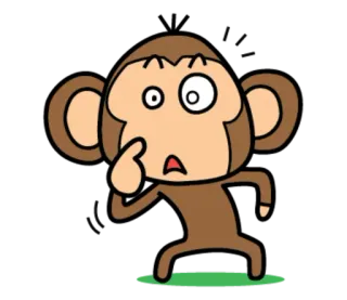 🐵 b9704bc5 małpa, kreskówka, zwierzę, śmieszne, naklejka telegram sticker