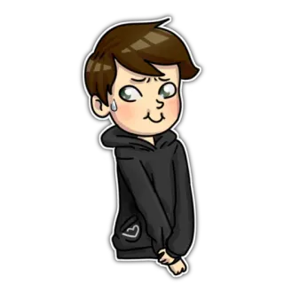 🙈 0db99183 Kartun, Malu, Keringat, Karakter, Anak laki-laki telegram sticker