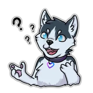 ⁉️ 14763fd6 husky, anjing, tanda tanya, hewan peliharaan, binatang, kartun telegram sticker