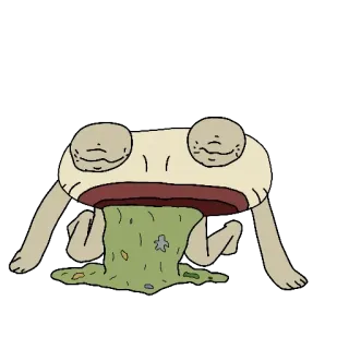 🤮 2825d874 Cartoon, Kikker, Ziek, Overgeven, Vies, Ziekte telegram sticker