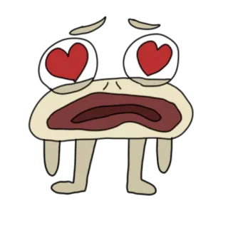 😍 505499c7 Cartoon, Ogen, Hart, Liefde, Genegenheid, Vreemd telegram sticker