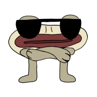 😎 60d41e38 Cartoon, Zonnebril, Cool, Personage, Grappig, Houding, Stijlvol telegram sticker