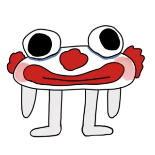 🤡 7304359a Clown, Cartoon, Wezen, Personage, Tekening, Digitale kunst telegram sticker