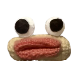 🥲 7d00cf45 kikker, amfibie, dier, schattig, ogen, mond telegram sticker