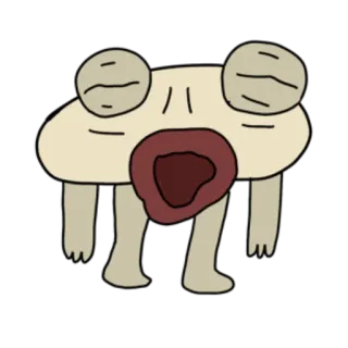 😪 b9cf7a80 wezen, monster, cartoon, personage, tekening, illustratie, sticker telegram sticker