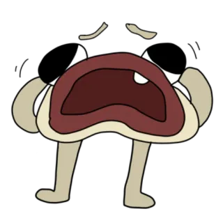 😫 cf7e73f3 monster, mond, tanden, cartoon, wezen, benen, eng telegram sticker