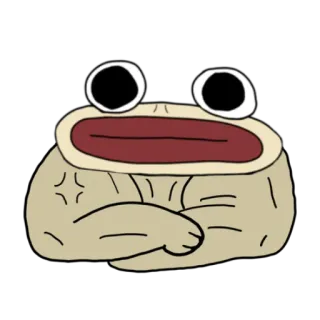 💪 d5519ec1 kikker, grappig, cartoon, dier, suf, wezen telegram sticker