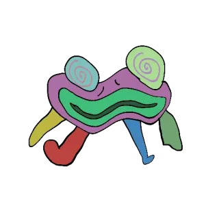 😵 d83dee78 abstract, kleurrijk, vreemd, monster, psychedelisch telegram sticker