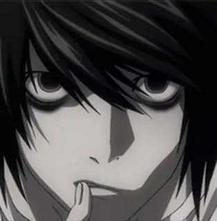 🖤 85b90a23 L Lawliet Death Note Anime, Death Note, L, L Lawliet, Detetive, Personagem telegram sticker