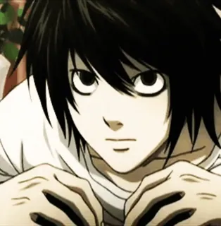 🖤 cd33b85f L Lawliet Death Note anime, death note, l lawliet, mangá, detetive telegram sticker
