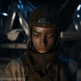 😐 23bd3978 persona, casco, sporco, abbigliamento, che guarda in basso telegram sticker