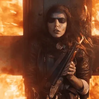 🔥 6c91681d donna, fucile, apocalisse, fuoco, distopico, post-apocalittico, arma, ragazza telegram sticker