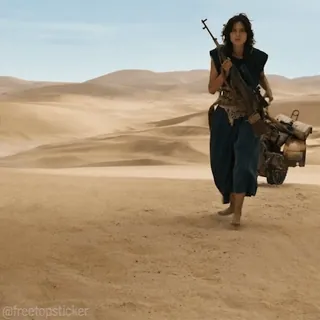 🔫 9a77cf8a @freetopsticker guerra, donna, deserto, fucile, apocalisse telegram sticker