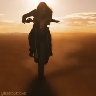 🏍 ed1b5cc6 moto, deserto, azione, veicolo, trasporto, tramonto, fuoristrada, silhouette telegram sticker