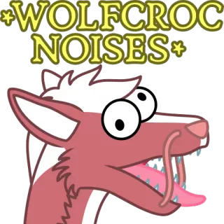 🐺 000730b4 *WOLFCROC NOISES* lobo, cocodrilo, híbrido, dibujo animado, animal, divertido whatsapp sticker