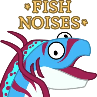 🐟 029a67ee *FISH NOISES* pez, ruido, animal, criatura marina, divertido, mono, pegatina whatsapp sticker