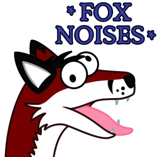 🦊 282a911f *FOX NOISES* zorro, animal, meme, texto, dibujo animado whatsapp sticker