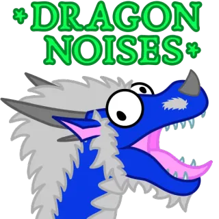 🐲 33f8ee52 DRAGON NOISES dragón, animal, meme, dibujo animado, sonido, fantasía, texto, monstruo whatsapp sticker