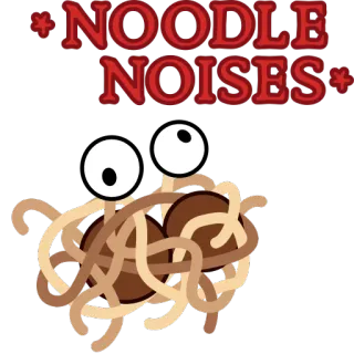 🍝 4f5ddc78 NOODLE NOISES Espagueti, Albóndigas, Monstruo del espagueti volador, Fideos, Comida, Dibujos animados whatsapp sticker