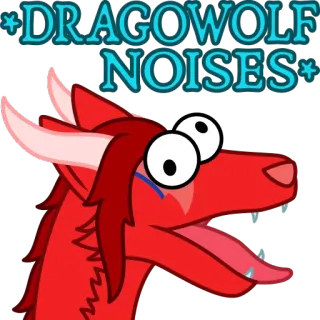 🐺 52fa819e DRAGOWOLF NOISES dragolobo, furry, dragón, lobo, fantasía, personaje, dibujos animados whatsapp sticker