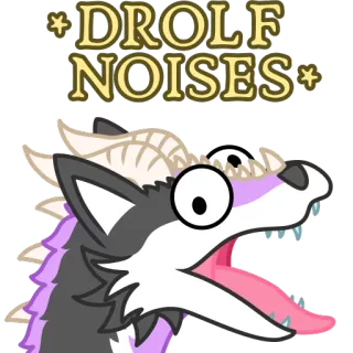 🐲 58621b66 DROLF NOISES Furry, Dragón, Fantasía, Pegatina, Dibujo animado, Expresión whatsapp sticker