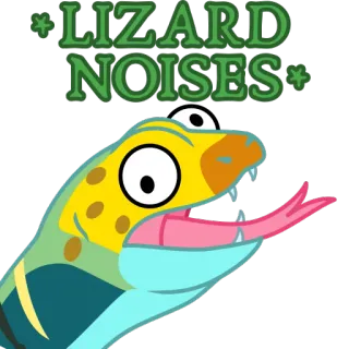 🦎 5edf14fb LIZARD NOISES lagarto, ruido, animal, dibujo animado, reptil, gracioso, mono whatsapp sticker