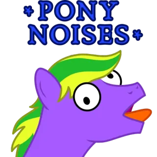 🐴 6d91846e PONY NOISES poni, animal, dibujos animados, divertido, morado, caballo whatsapp sticker