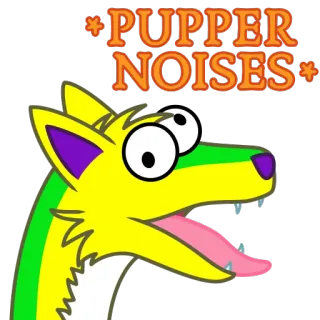 🦊 78539a4f *PUPPER NOISES* perro, cachorro, animal, dibujo animado, lindo, perrito whatsapp sticker