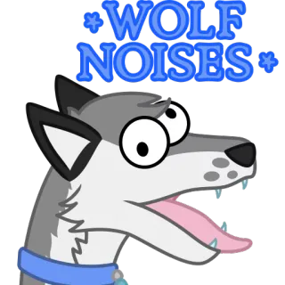🐺 7b400dc4 WOLF NOISES lobo, animal, dibujos animados, texto, meme, divertido, humor, ruido whatsapp sticker