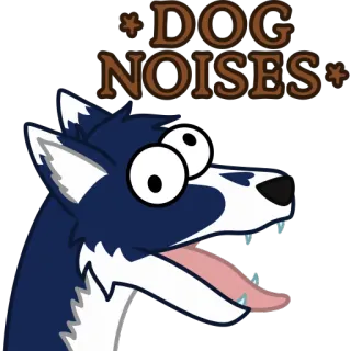 🐶 8f642077 DOG NOISES perro, husky, ruidos, animal, lengua, tonto, gracioso whatsapp sticker