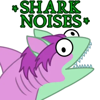 🦈 9a157786 SHARK NOISES tiburón, ruido, animal, dibujos animados, gracioso, meme whatsapp sticker