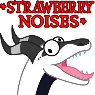 🍓 a4cc6c71 STRAWBERRY NOISES dragón, fresa, ruido, dibujo animado, divertido, animal whatsapp sticker