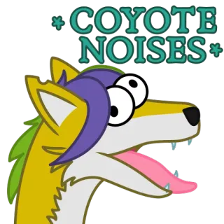 🐺 e7e673a9 COYOTE NOISES coyote, ruidos, animal, gracioso, meme whatsapp sticker