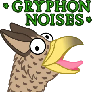 🦅 fc9692f9 GRYPHON NOISES grifo, animal, pájaro, dibujos animados, divertido, criatura fantástica, criatura mítica whatsapp sticker
