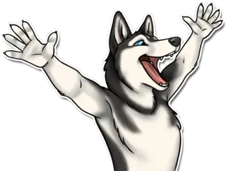 😀 0d93489b ฮัสกี้, หมา, สัตว์, การ์ตูน, มีความสุข, ร่าเริง telegram sticker