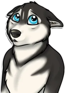 🐶 15b1ce1f หมา, ลูกหมา, เศร้า, ฮัสกี้, น่ารัก, สัตว์ telegram sticker