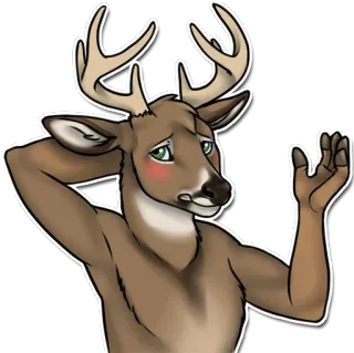 😰 5077837e กวาง, สัตว์, มานุษยรูปนิยม, น่ารัก, มีขน telegram sticker