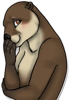 😌 57a980ca นาก, สัตว์, สัตว์เลี้ยงลูกด้วยนม, น่ารัก, การ์ตูน, ภาพประกอบ telegram sticker