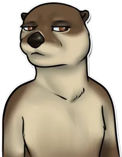 😒 72a93d43 นาก, สัตว์, การ์ตูน, สัตว์เลี้ยงลูกด้วยนม, ภาพเหมือน, ขนปุย telegram sticker