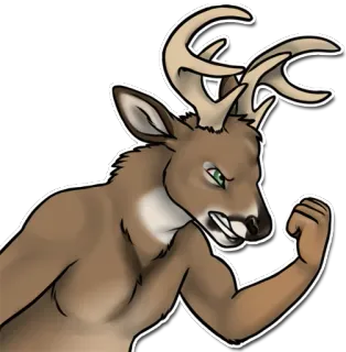 😡 a0e1a173 กวาง, สัตว์, เขากวาง, กวางตัวผู้, การ์ตูน, โกรธ telegram sticker