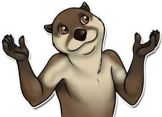 ❔ a2421eac นาก, ยักไหล่, ไม่แน่ใจ, สัตว์, การ์ตูน, สัตว์เลี้ยงลูกด้วยนม telegram sticker